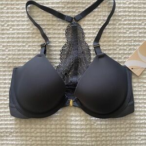 NWT Lively Front Close T-Shirt Bra, 32B, Smoke